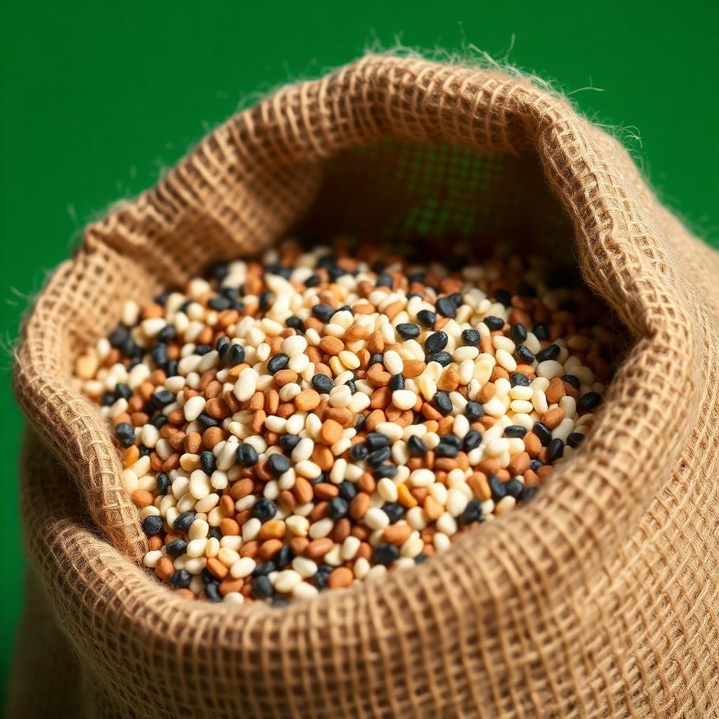 Fertilizante granulado em saco de juta